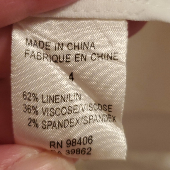 Theory White Linen Jacket Size 4 - Picture 6 of 10